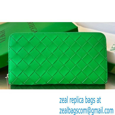 Bottega Veneta Intrecciato leather Zip Around Wallet 593217 Green