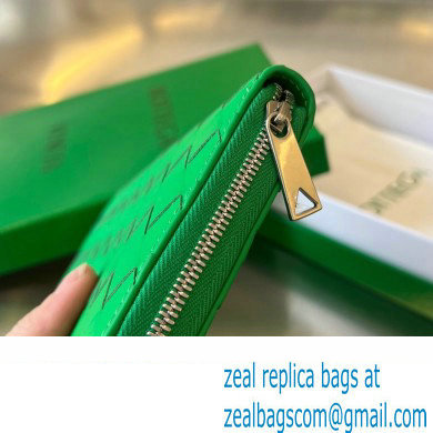 Bottega Veneta Intrecciato leather Zip Around Wallet 593217 Green - Click Image to Close
