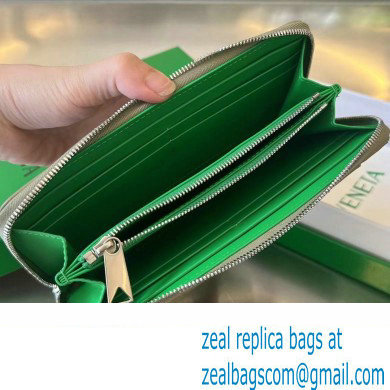 Bottega Veneta Intrecciato leather Zip Around Wallet 593217 Light Green