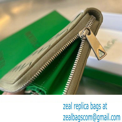 Bottega Veneta Intrecciato leather Zip Around Wallet 593217 Light Green - Click Image to Close