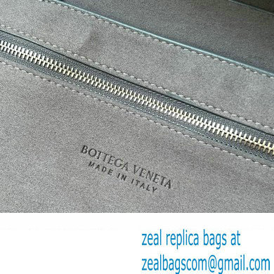 Bottega Veneta Intreccio leather Arco Briefcase Bag with detachable strap Gray