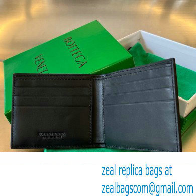Bottega Veneta Intreccio leather Cassette Bi-Fold Wallet with edge-stitching detail 743004 Black