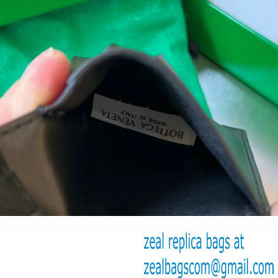 Bottega Veneta Intreccio leather Cassette Bi-Fold Wallet with edge-stitching detail 743004 Black - Click Image to Close