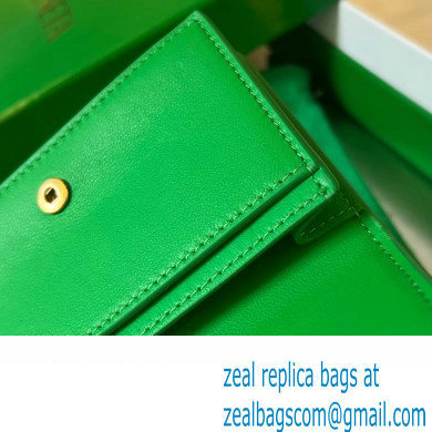 Bottega Veneta Intreccio leather Cassette Business Card Case 651396 Green - Click Image to Close
