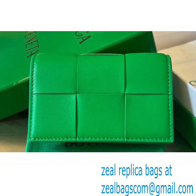 Bottega Veneta Intreccio leather Cassette Business Card Case 651396 Green - Click Image to Close