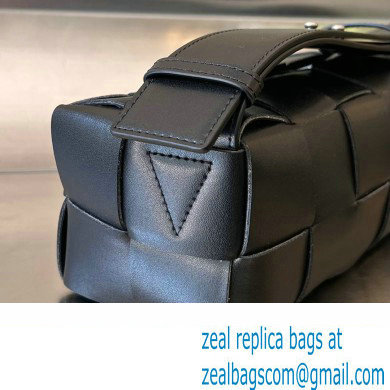 Bottega Veneta Intreccio leather Small Brick Cassette cross-body bag with adjustable strap 729251 Black