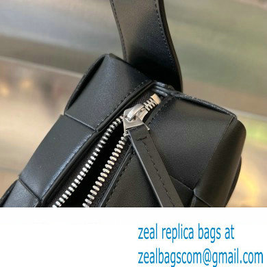 Bottega Veneta Intreccio leather Small Brick Cassette cross-body bag with adjustable strap 729251 Black - Click Image to Close