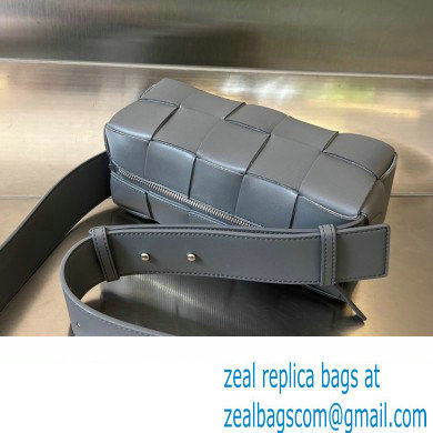 Bottega Veneta Intreccio leather Small Brick Cassette cross-body bag with adjustable strap 729251 Gray - Click Image to Close