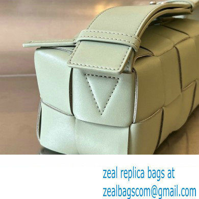 Bottega Veneta Intreccio leather Small Brick Cassette cross-body bag with adjustable strap 729251 Light Green - Click Image to Close