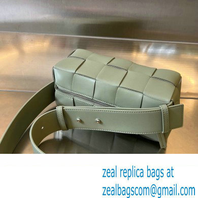 Bottega Veneta Intreccio leather Small Brick Cassette cross-body bag with adjustable strap 729251 Light Green - Click Image to Close