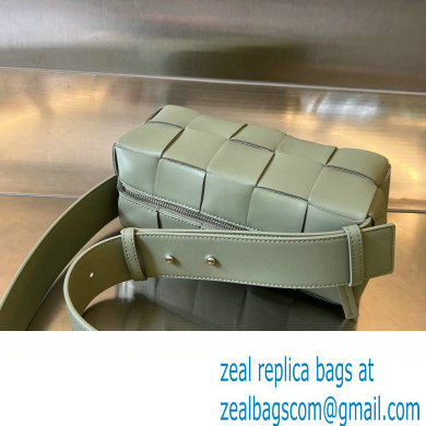 Bottega Veneta Intreccio leather Small Brick Cassette cross-body bag with adjustable strap 729251 Light Green