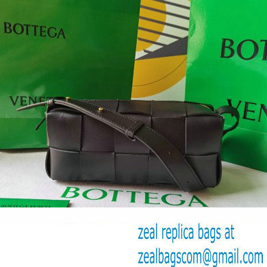 Bottega Veneta Intreccio leather Small Brick Cassette shoulder bag 729166 Black - Click Image to Close