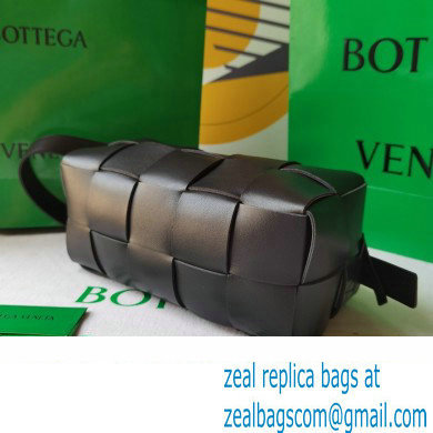 Bottega Veneta Intreccio leather Small Brick Cassette shoulder bag 729166 Black - Click Image to Close