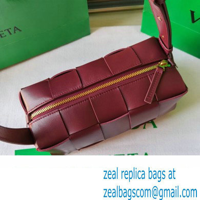 Bottega Veneta Intreccio leather Small Brick Cassette shoulder bag 729166 Burgundy - Click Image to Close