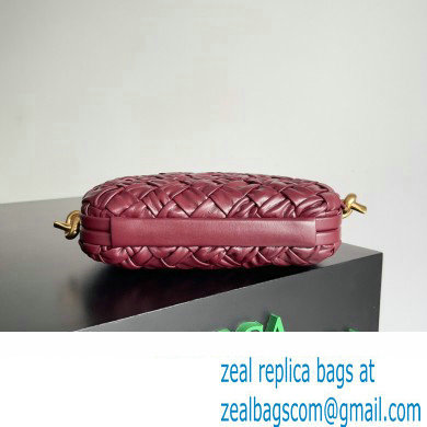 Bottega Veneta Knot On Strap Foulard intreccio leather minaudiere with strap Bag Burgundy