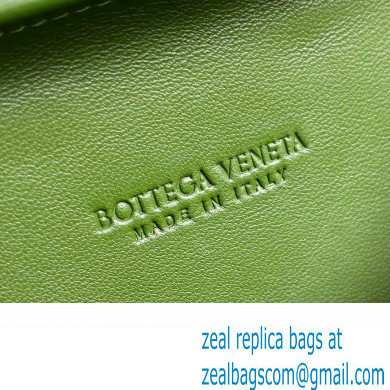 Bottega Veneta Knot On Strap Foulard intreccio leather minaudiere with strap Bag Dark Green