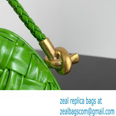 Bottega Veneta Knot On Strap Foulard intreccio leather minaudiere with strap Bag Green