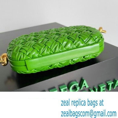 Bottega Veneta Knot On Strap Foulard intreccio leather minaudiere with strap Bag Green