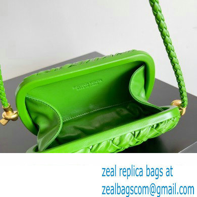 Bottega Veneta Knot On Strap Foulard intreccio leather minaudiere with strap Bag Green