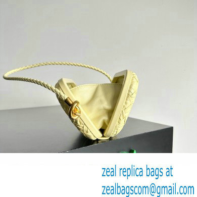 Bottega Veneta Knot On Strap Foulard intreccio leather minaudiere with strap Bag Yellow