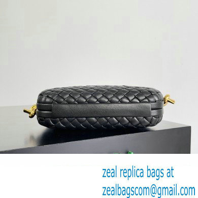 Bottega Veneta Knot On Strap Padded intreccio leather minaudiere with strap Bag Black