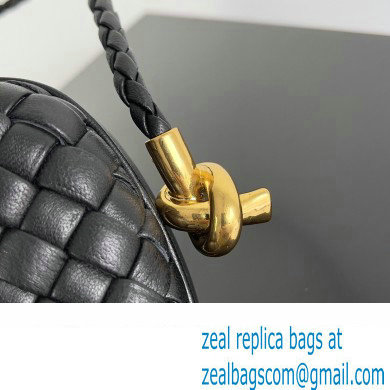 Bottega Veneta Knot On Strap Padded intreccio leather minaudiere with strap Bag Black