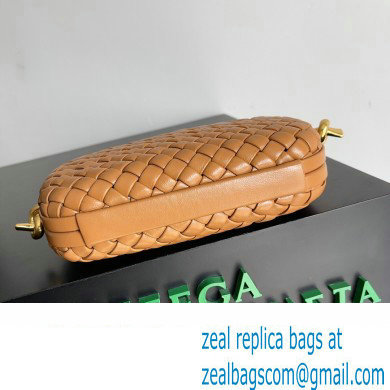 Bottega Veneta Knot On Strap Padded intreccio leather minaudiere with strap Bag Brown