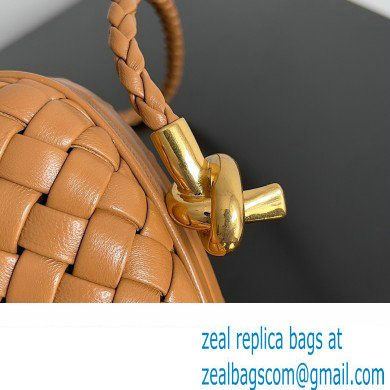 Bottega Veneta Knot On Strap Padded intreccio leather minaudiere with strap Bag Brown