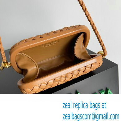 Bottega Veneta Knot On Strap Padded intreccio leather minaudiere with strap Bag Brown