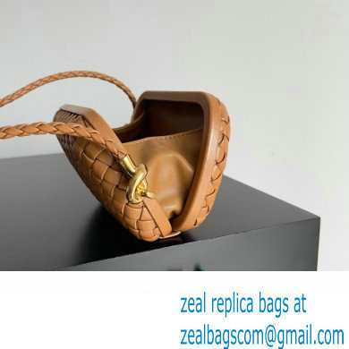 Bottega Veneta Knot On Strap Padded intreccio leather minaudiere with strap Bag Brown