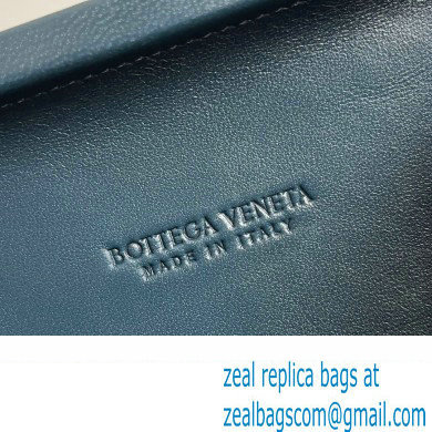 Bottega Veneta Knot On Strap Padded intreccio leather minaudiere with strap Bag Dark Blue