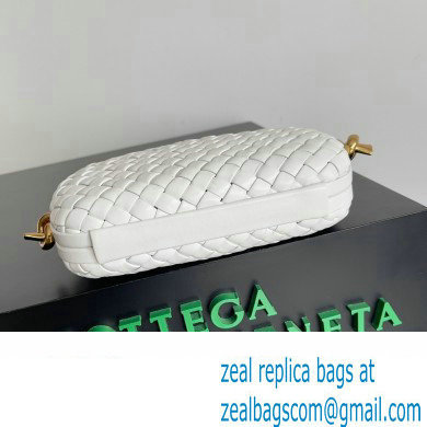 Bottega Veneta Knot On Strap Padded intreccio leather minaudiere with strap Bag White