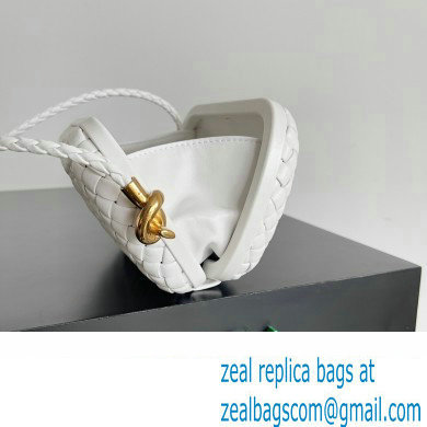 Bottega Veneta Knot On Strap Padded intreccio leather minaudiere with strap Bag White