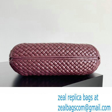 Bottega Veneta Large Clicker padded intreccio leather Shoulder Bag Burgundy