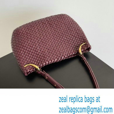 Bottega Veneta Large Clicker padded intreccio leather Shoulder Bag Burgundy