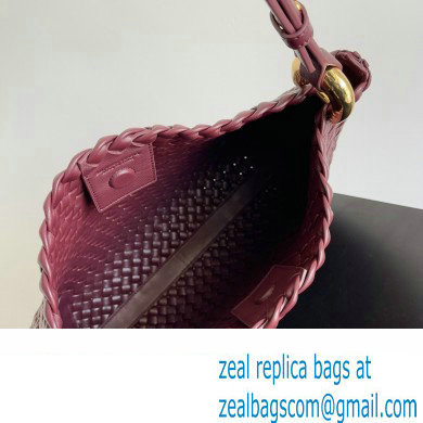 Bottega Veneta Large Clicker padded intreccio leather Shoulder Bag Burgundy