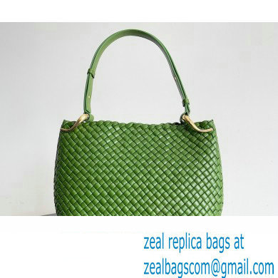 Bottega Veneta Large Clicker padded intreccio leather Shoulder Bag Green