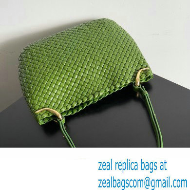 Bottega Veneta Large Clicker padded intreccio leather Shoulder Bag Green - Click Image to Close