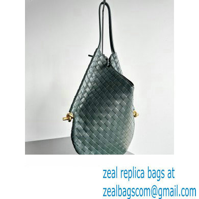 Bottega Veneta Large Solstice Intrecciato leather Shoulder Bag Dark Green