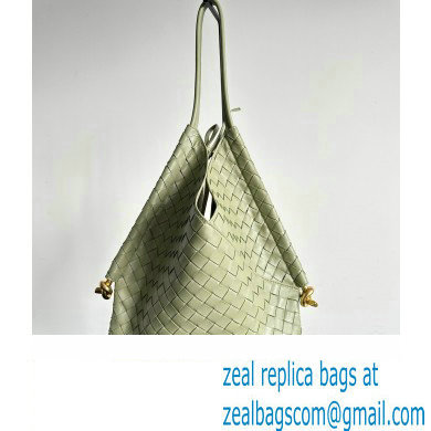 Bottega Veneta Large Solstice Intrecciato leather Shoulder Bag Light Green