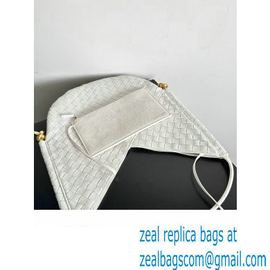 Bottega Veneta Large Solstice Intrecciato leather Shoulder Bag White