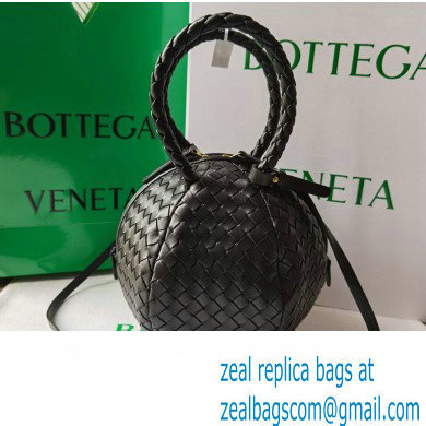 Bottega Veneta Mava Small Intrecciato leather Top Handle Bag Black - Click Image to Close
