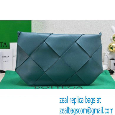 Bottega Veneta Maxi Intrecciato Padded Pouch Clutch Bag Blue