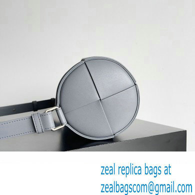 Bottega Veneta Medium Canette Intreccio leather cross-body Bag with adjustable strap Gray