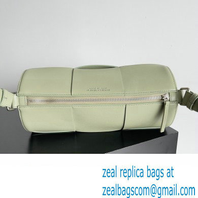 Bottega Veneta Medium Canette Intreccio leather cross-body Bag with adjustable strap Light Green