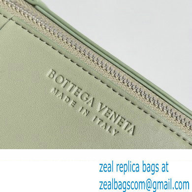 Bottega Veneta Medium Canette Intreccio leather cross-body Bag with adjustable strap Light Green