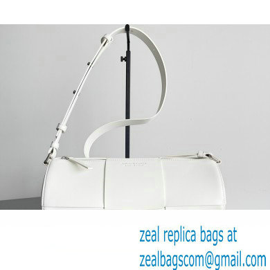 Bottega Veneta Medium Canette Intreccio leather cross-body Bag with adjustable strap White