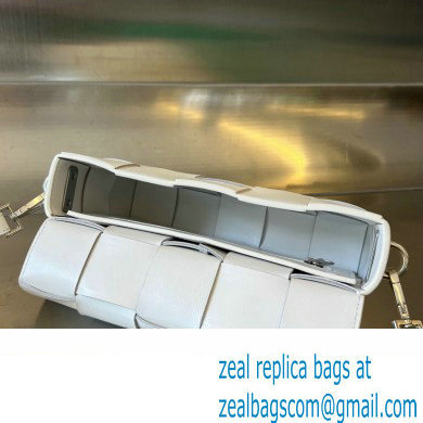 Bottega Veneta Medium Cassette Intreccio leather cross-body Bag White With Versatile Strap 741777
