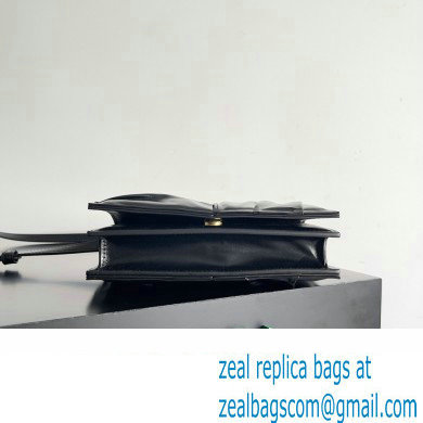 Bottega Veneta Mini Cassette foulard intreccio leather Cross-Body Bag Black - Click Image to Close