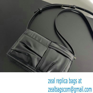 Bottega Veneta Mini Cassette foulard intreccio leather Cross-Body Bag Black